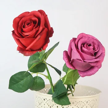 

Rose Single Feel Bouquet High Quality Living Room TV Cabinet Placed Flower Decoration Fake Floral Flower