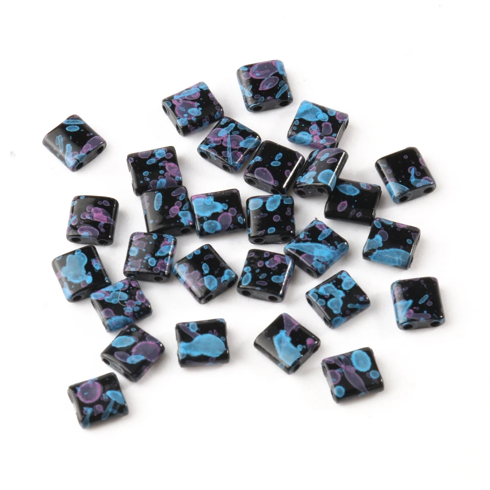 Natural Matte Hematite Stone Two-Hole Spacer Beads