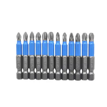 

12pcs/set 50mm Screwdriver Bit Set 1/4" Hex Shank Anti Slip Phillips Drills Tool