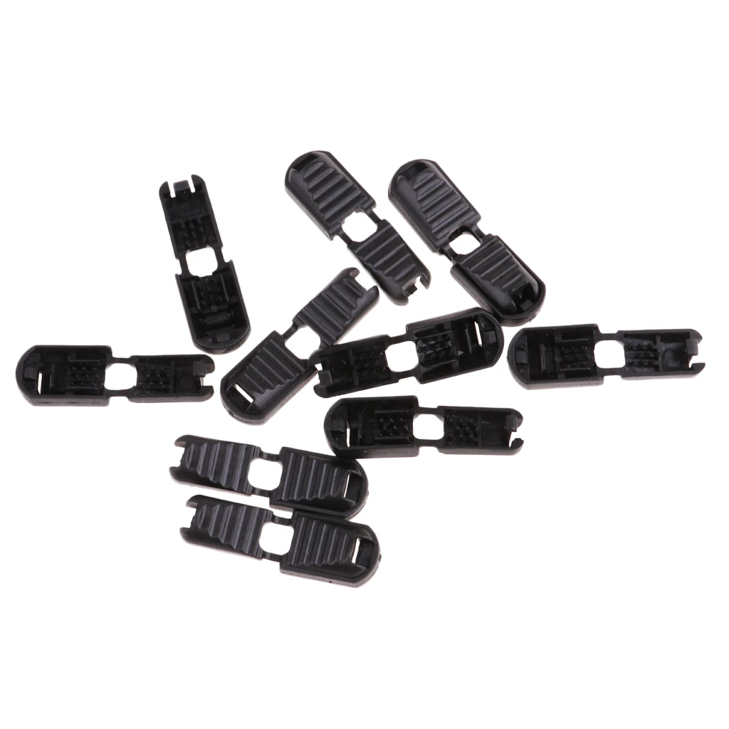 10x Zip Loop Cord Ends for Two Ends to Fit 3 - 4mm Elastic Shock Bungee Cord