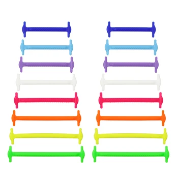 

16pcs/lot V-tie Elastic Silicone Shoelaces Shoes Accessories for Children Men Women Waterproof Lazy No Tie Rubber Lace
