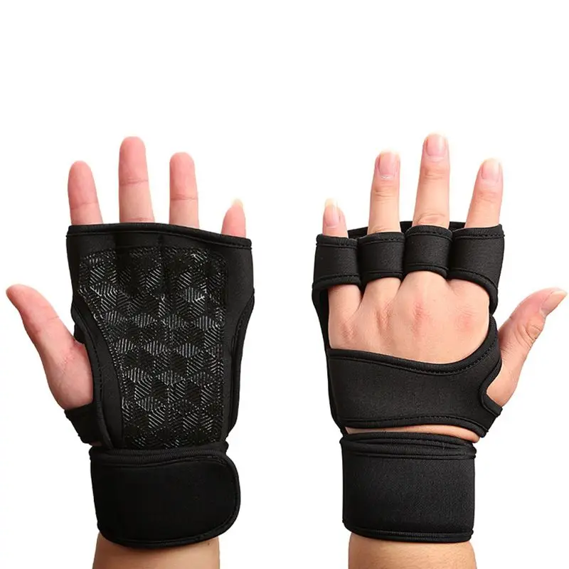 

Newest Gym Fitness Gloves Hand Palm Protector With Wrist Wrap Support Workout Bodybuilding Power Weight Lifting Glove