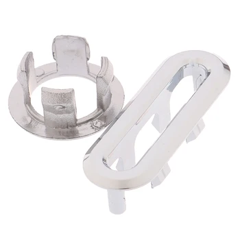 

10PCS Sink Round Ring Overflow Spare Cover Tidy Chrome Trim Bathroom Ceramic Basin Overflow Ring