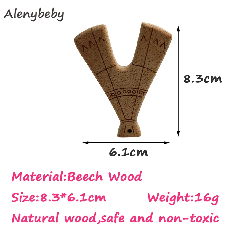 나무 Teether 자연 동물 타워 모양 젖니가 남 간호 너도밤 나무 를위한 나무 Teether 유기 DIY 목걸이 펜던트 장난감