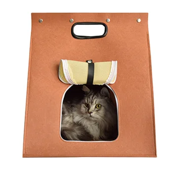 

Multi-functional Pet Bed Felt Puppy Dog Cat Bed Cat Sleeping Bag Felt Cloth Winter Warm Pet House Outdoors Portable Carrier Bag