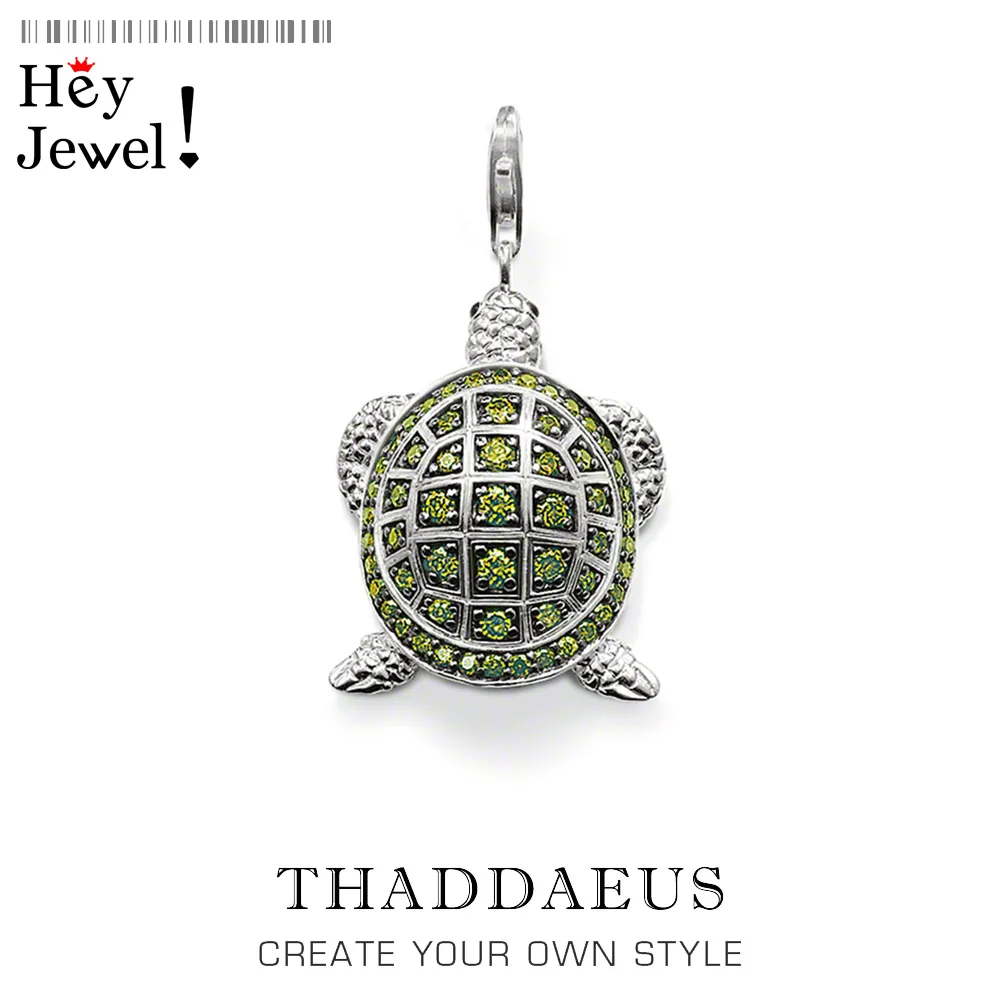Подвеска Зеленая Черепаха большая, Абсолютно Новая Модная бижутерия Thomas Bijoux аксессуары 925 пробы Серебряный Подарок для Ts женщин и мужчин