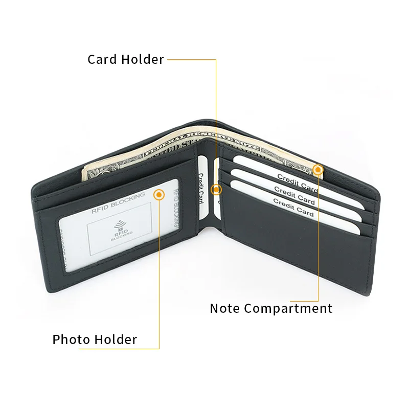 Rfid карбоновый держатель для карт, мужские кошельки, винтажный тонкий тройной кошелек, сумка для денег, маленькие короткие кошельки с карманом для монет, Vallet
