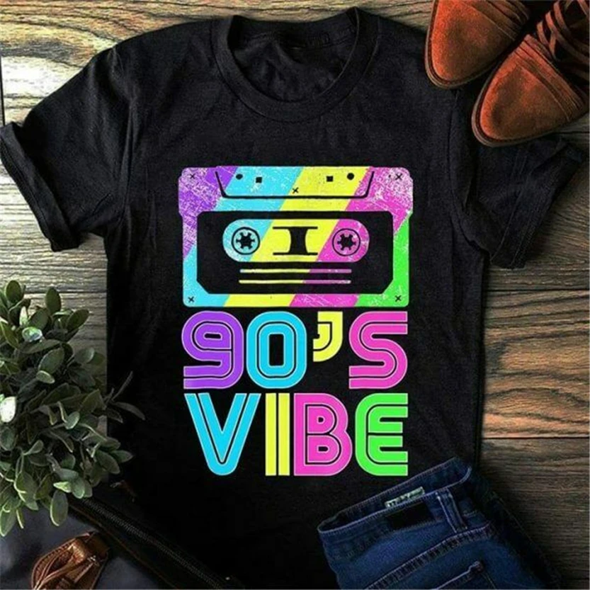 Мужская футболка из хлопка с принтом Vibe размер 90 см новый дизайн сделай сам |