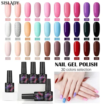 

SISLADY Gel Nail Polish 20/30PC Set Hybrid Varnish Semi Permanent UV LED Base Top Coat For Nail Art Manicure Kit Gel Polish Set