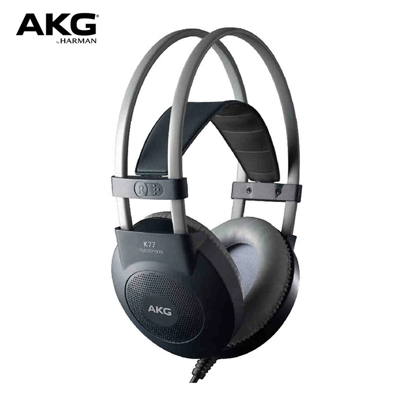 オリジナルakg K77ヘッドセット有線ヘッドフォンプロモニター録音音楽のhi-fiイヤホンサポート公式テスト