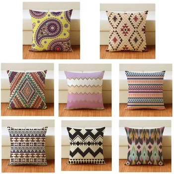 

Linen Pillow Ethnic Geometric Home Sofa Cushion Cover Bedroom Living Room Decorative Pillow Case Throw Pillow Covers