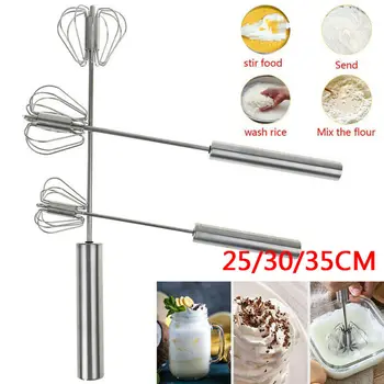 

Kitchen Stainless steel semi-automatic Egg Beater Milk Frother Cake Cream Mixer Kitchen Egg Tools
