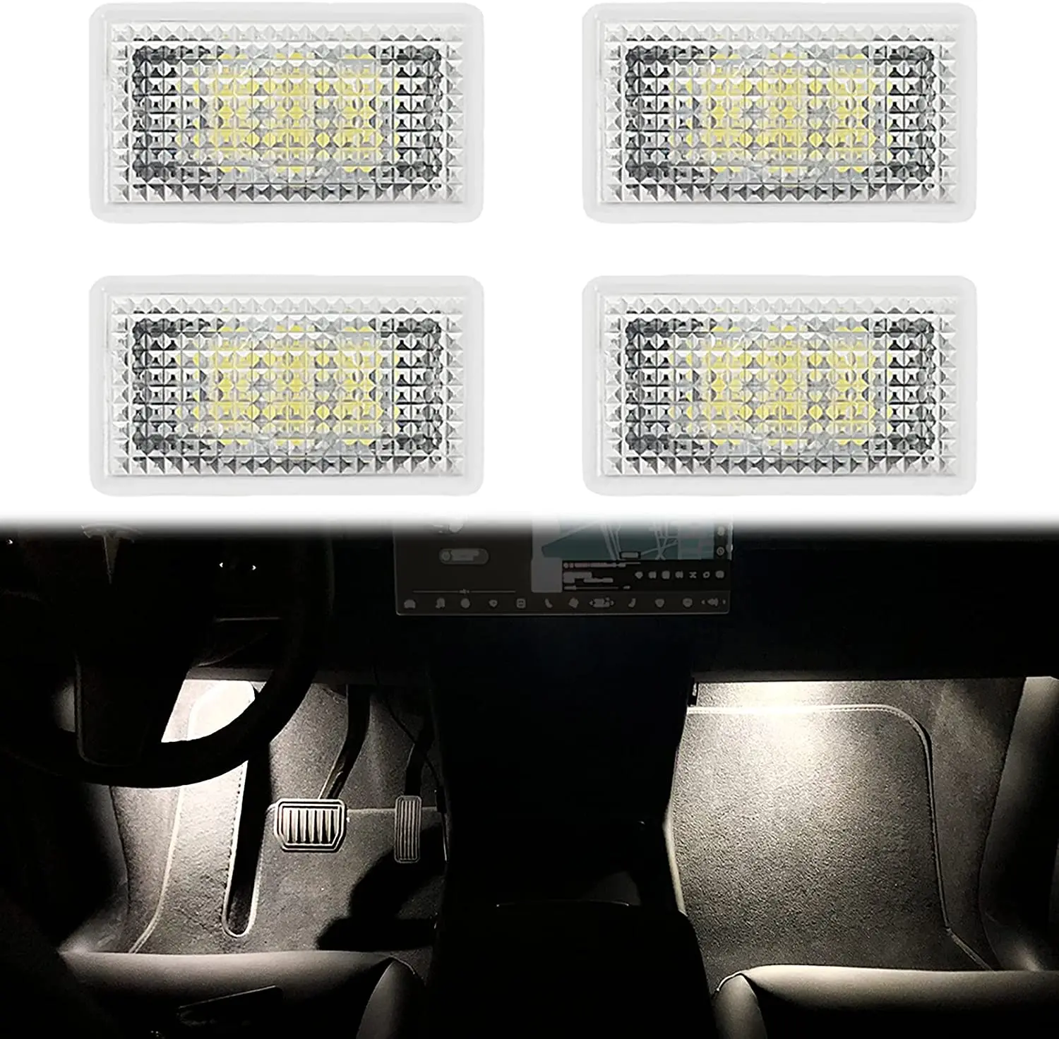 Car Luz Interior LED Trunk Frunk Door Puddle Foot-Well Light For Tesla Model 3 X Y S ModelY Lighting подсветка салона авто |
