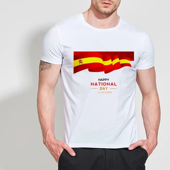 

Lus Los T Shirt Spanish National Day Printed Summer Man T-shirts Comfortable Female Summer White Casual Tee Tops