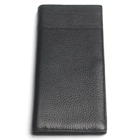 Men Black Long Wallets Stitching Style 100% Genuine Leather Wallet Men's Credit Card Travel Hand Purse For Man 2