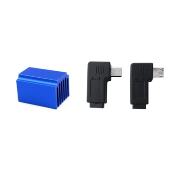 

4Pcs Block Heatsink for TMC2100 LV8729 DRV8825 & 2x 90 Degree USB 5Pin Male to Micro-USB Female Data Sync Power Adapter