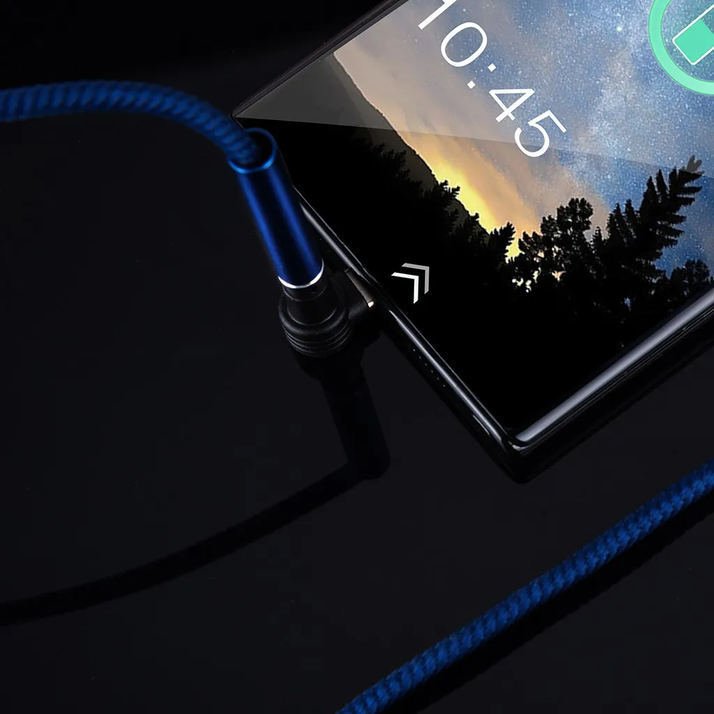Мини-usb кабель флэш-зарядка тип-c USB телефон зарядное устройство кабель для Android нейлоновый шнур 90 градусов правый угол кабель zz6