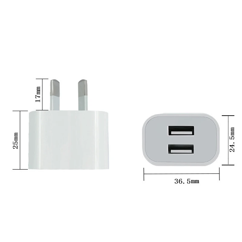 Для iPhone samsung смартфон 2 USB ЕС Великобритания США штекер двойной USB адаптер питания 5 В 2A Австралия Новая Зеландия AU вилка настенное зарядное устройство
