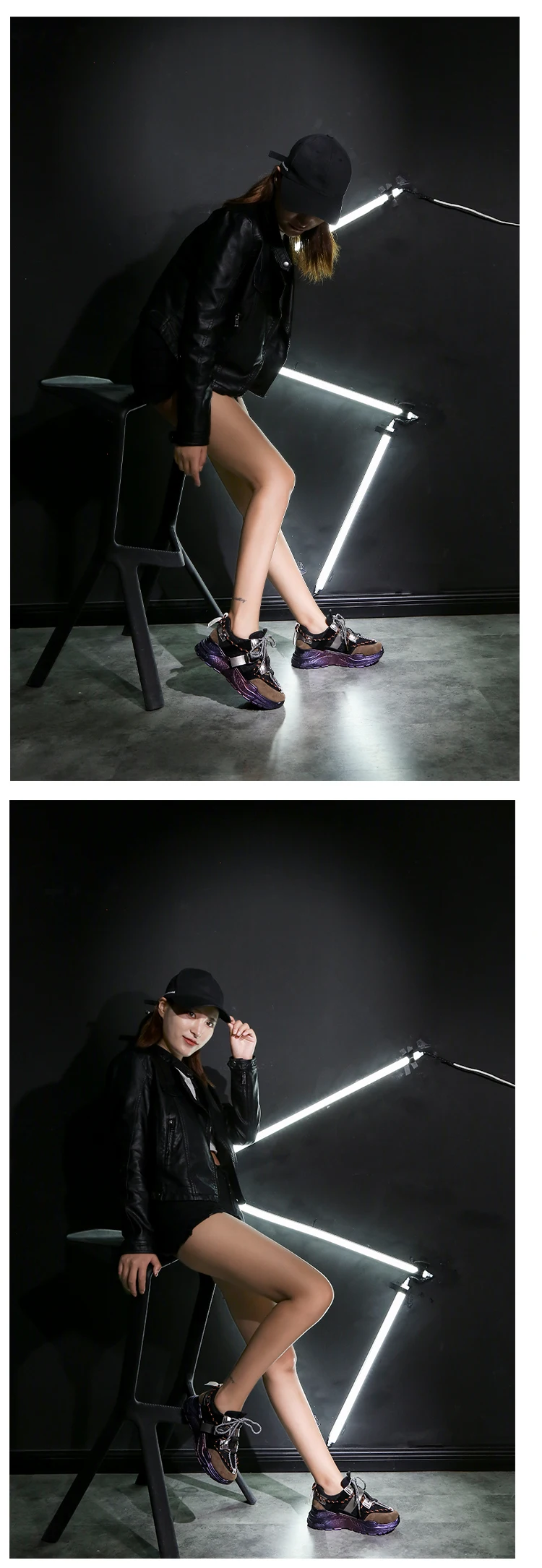 Кроссовки на массивном каблуке; обувь для девочек; женская Ulzzang спортивная обувь; женская прогулочная обувь на плоской подошве; спортивная Студенческая обувь для бега, визуально увеличивающая рост