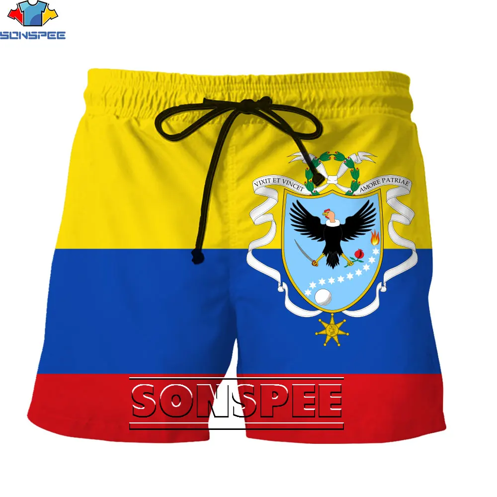 SONSPEE 3D German Flag Shorts Hohenzollern Dynasty Junkers Emblem Printed Casual Harajuku Shorts Oversized Men's Beach Pants