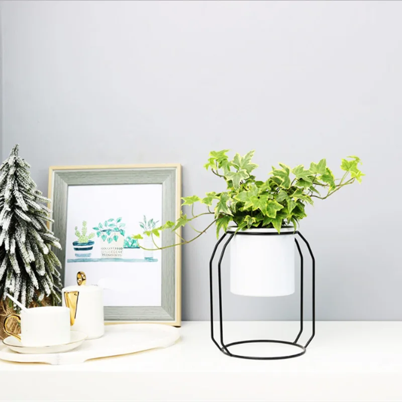 Metal Flower Pot with Stand Planter Garden Home Office Balcony Decor Display Rack Holder Flowerpot Shelf | Дом и сад