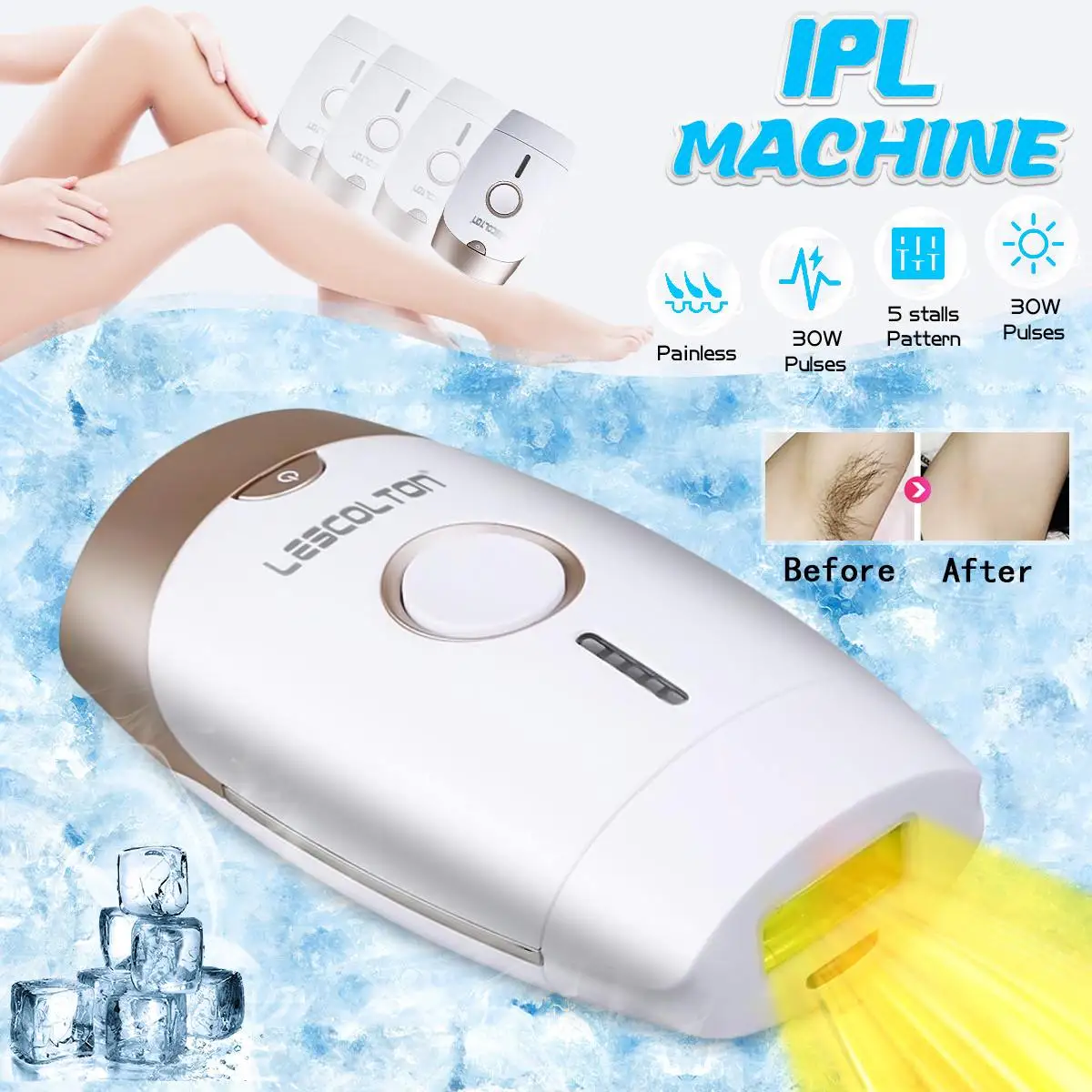 

30w Laser Hair Removal Instrument Home Full Body Photon Armpit Shaving Lip Hair Beauty Salon Hair Removal Instrument Women Gifts