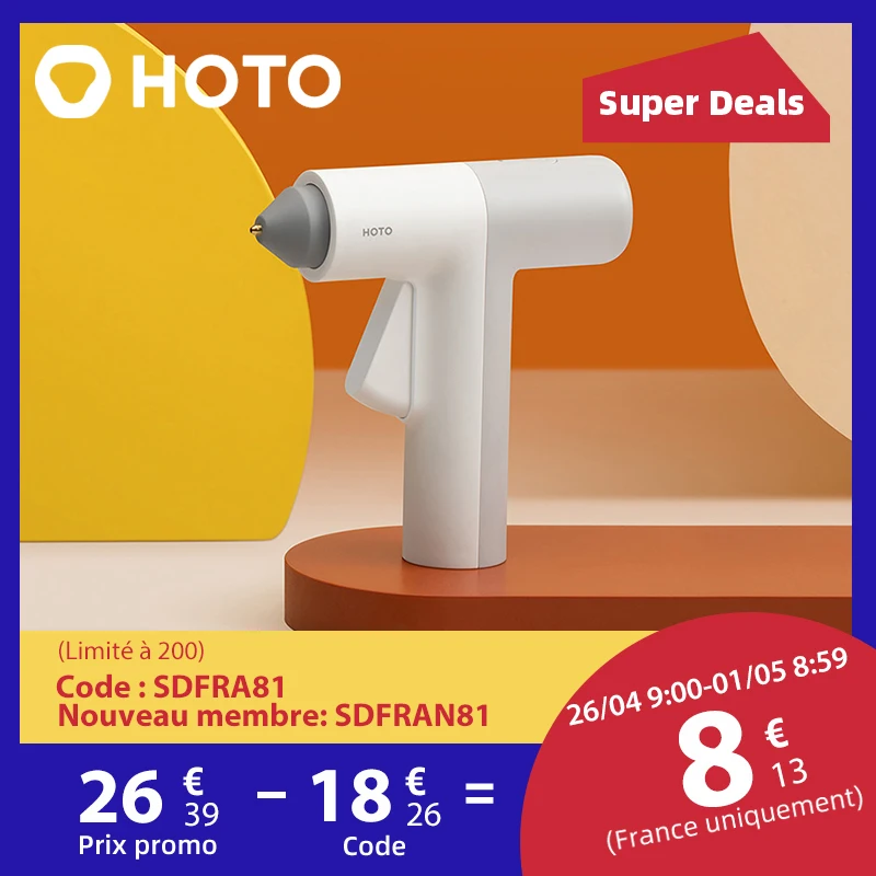 HOTO Hot Melt Glue Gun 4V Lithium Battery Cordless Glue Glue With Glue Stick 125mm Home DIY Tools Hand Craft Tools