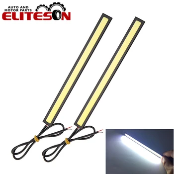 

Eliteson 2Pcs Cob 17cm Car Led Daytime Running Light 12V DRL Fog Lamp Driving White Car Styling Led 6000K Waterproof Universal
