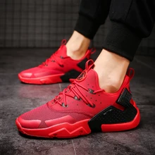 Красный, черный, белый Повседневная обувь для мужчин спортивные уличные кроссовки удобные дышащие для мужчин