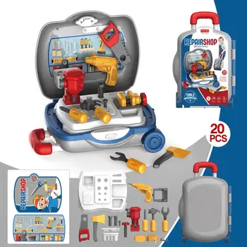 

20PCS Children Repair Tools Set Simulation Pretend Play Tools With Storage Box Play House Trolley Case Series In Stock