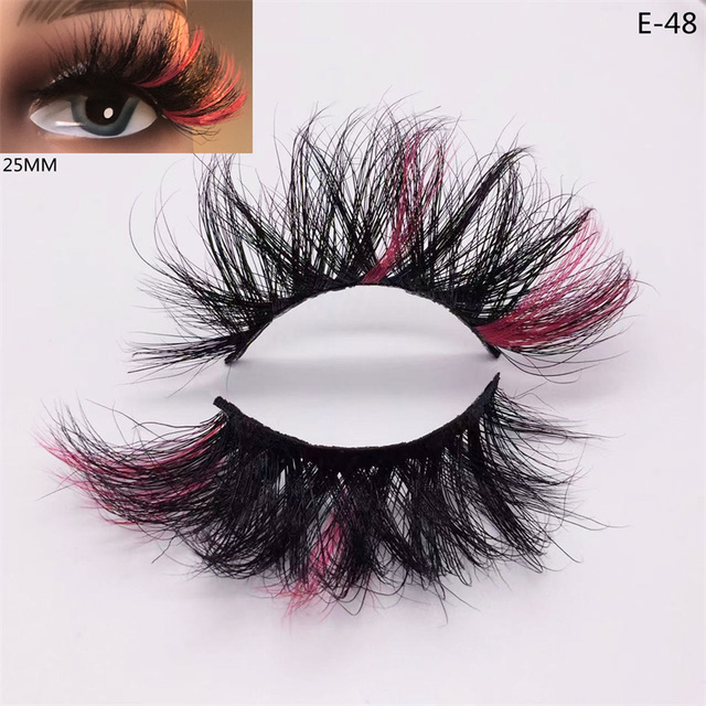 3D Mink Eyelashes Colorful 100% Mink Lashes Mix Color Pink Blue Red White False Eyelashes Fluffy Soft Cilias Vendor