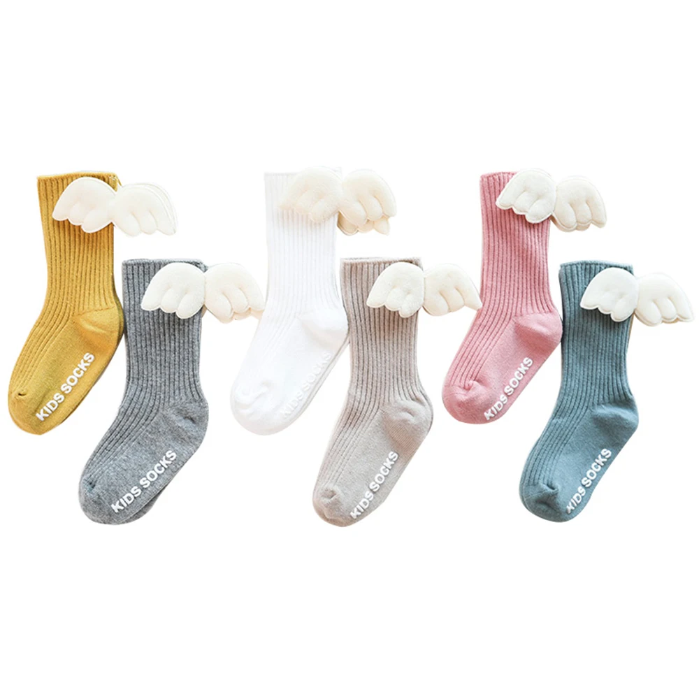 Newborn Baby Kids Socks Cute Wings Toddlers Girls Knee High Long Breathable Comfortable Soft Cotton Baby Socks