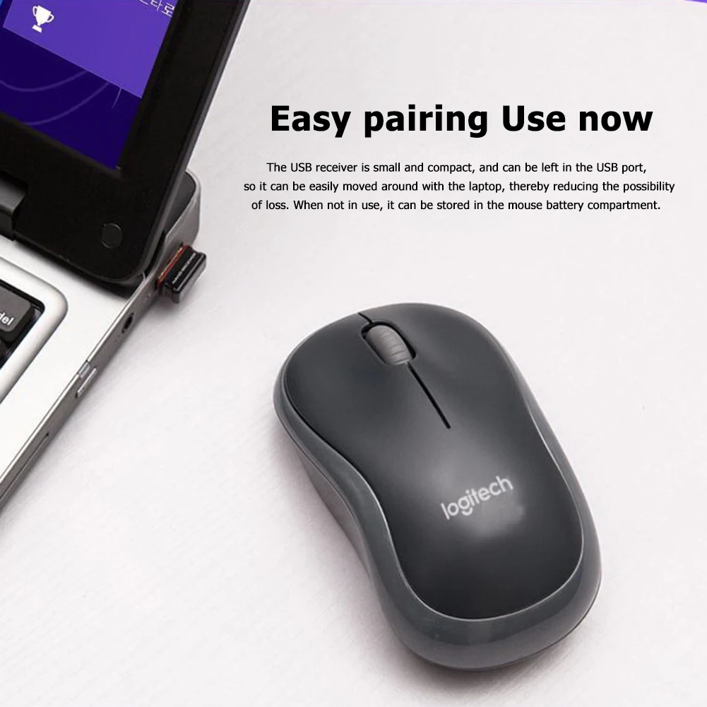 Беспроводная мышь Logitech M186 1000 точек/дюйм 2 4 ггц беспроводная для компьютера