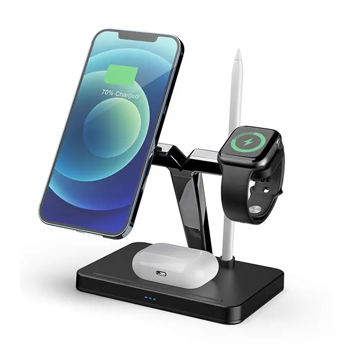 Qi Mag safe Wireless Charger for Iphone 12 Pro Max Iwatch 6 5 4 3 2 Airpods Private Model T