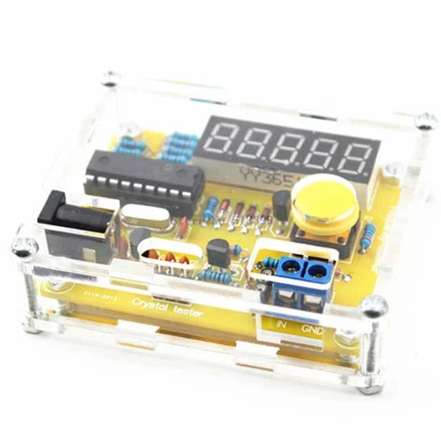 

A14-- DIY Frequency Tester Crystal Counter Meter Oscillator Tester with Transparent Case 1Hz~50MHz +Mini case DIY +USB Cable