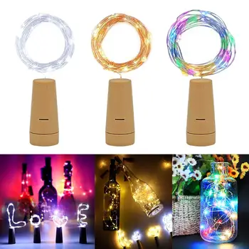 

1/10pcs 1m 10LED Copper Wire String Lamp Bottle Cork Battery String Light Wedding Fairy Lamps for Party Christmas Decoration