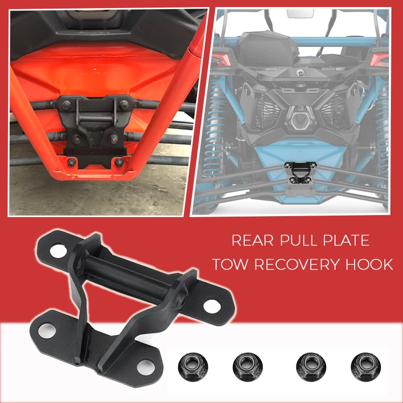 New Arrival! KEMIMOTO UTV Rear Pull Plate Tow Recovery Hook Iron 715004450 for Can am Canam maverick x3 / X3 MAX 2018-2021