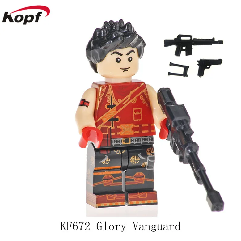 KF6058 Одиночная строительные блоки кирпичи Дрифт Глория белый костюм выгорание Авангард джунгли военные фигурки для детей подарочная игрушка - Цвет: KF672 Without Box