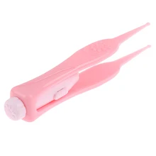 Безопасный уход за новорожденными, светящиеся пластиковые пинцеты для ушей, носа, пупка, пинцет, щипцы для младенцев