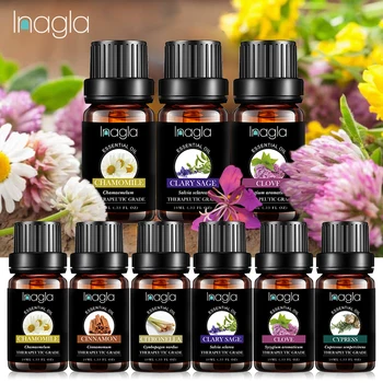

Inagla 10ML Clary Sage Jasmine Essential Oils 100% Pure Natural Pure Essential Oils for Aromatherapy Diffusers Oil Home Air Care