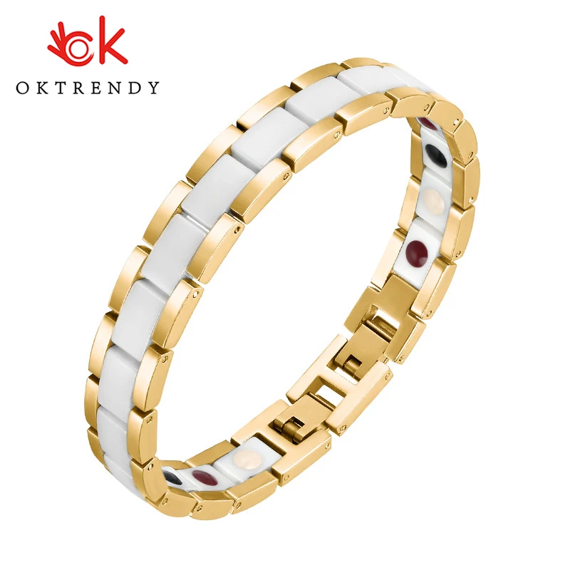 Oktrendy женский керамический браслет для лечения гематита с магнитом цепочка