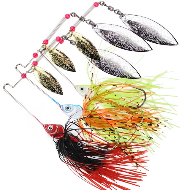 fishing Lures whisker compound rotating swivel leaf VIB shiny fish lead  hook wood spoon accessories spinnerbait