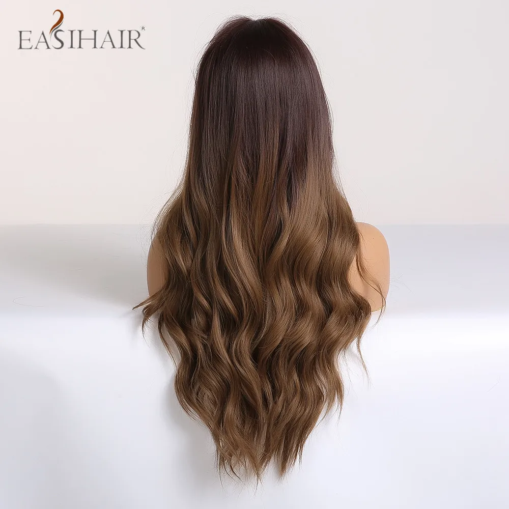 Easihair longo ombre brown perucas sintéticas parte