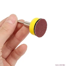 Papier de verre 25mm/1 pouce, 100 pièces + 1 pouce, plaque de support de boucle à crochet, tige 1/8 pouce + 1 pièce de tampon de ponçage en boucle, abrasifs, polissage mixte