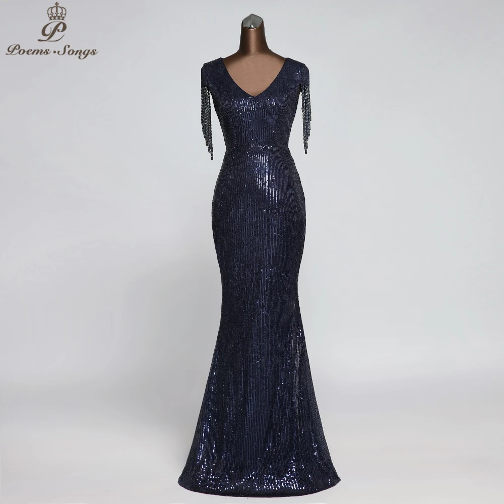 Elegant Sequin Evening dresses party dresses robe de soiree