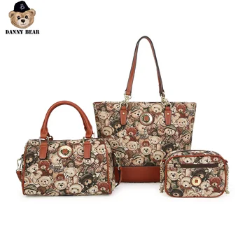 

Danny Bear Camouflage Green Three Piece Set Crossbody Bag Fashion Women Fabric Vintage Shoulder Bag Female Handbag DMB9115106-03