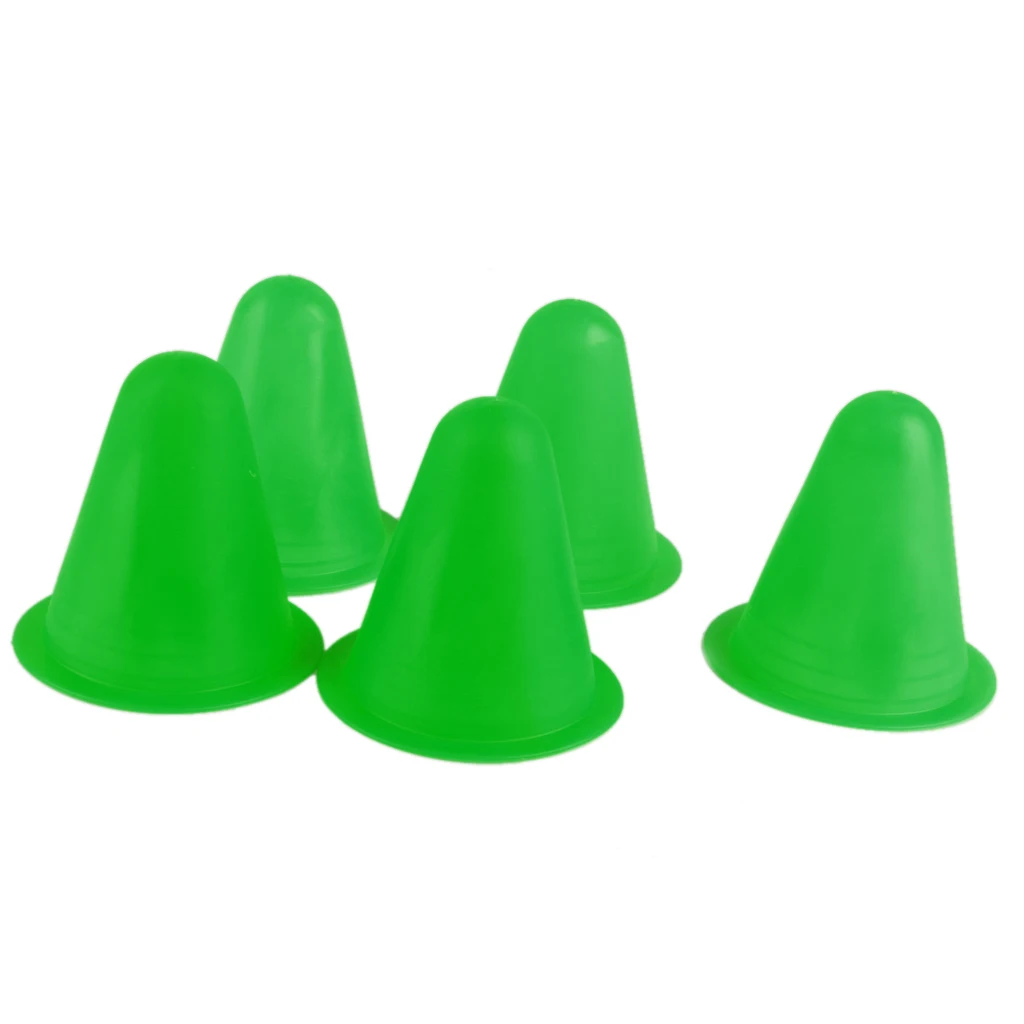5Pcs PVC Bright-colored Slalom Cones For Slalom Skating Cone Skating - Green