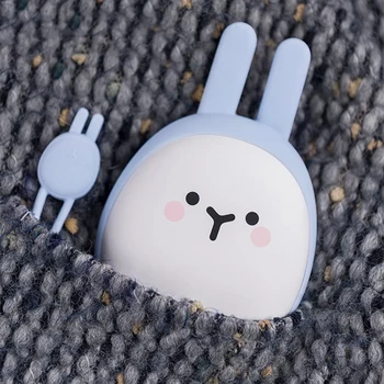 

Portable Cute USB Rechargeable Hand Warmers Heater Pocket Mini Cartoon Power Bank Handy Heater Warmers Blue 6000MAh
