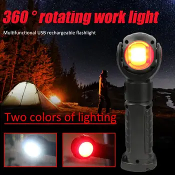 

T6 COB lantern rotating led flashlight LED Tactical Torch rechargeable Maintenance work light High Brightness With Magnet bast