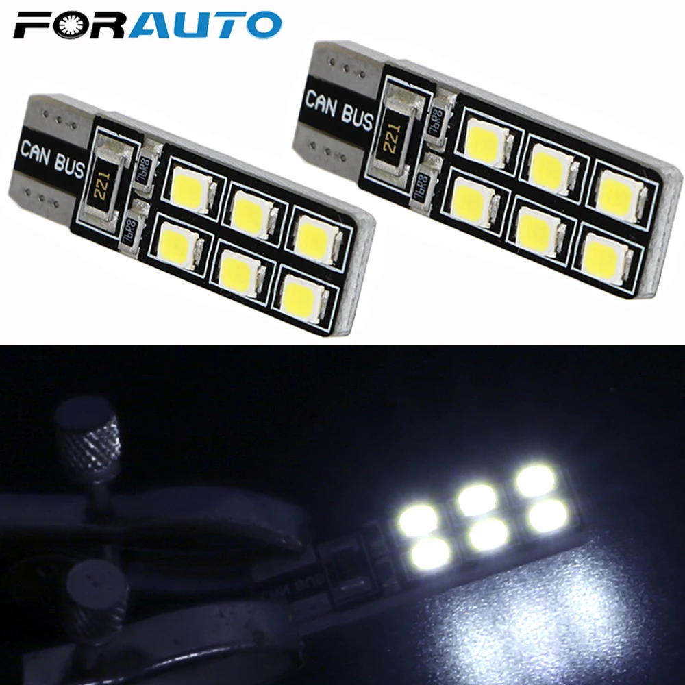 FORAUTO 2 шт. 12SMD T10 с белым шлейфом светильник для чтения автомобилей Боковой